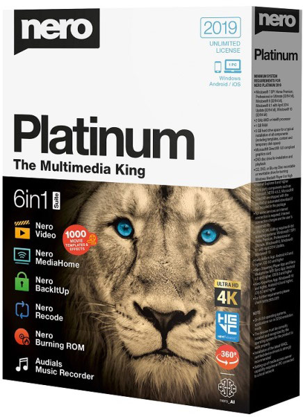 Nero Platinum 2019 Suite 20.0.06500 + Content Pack