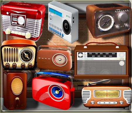 Клипарты для фотошопа - Старое радио