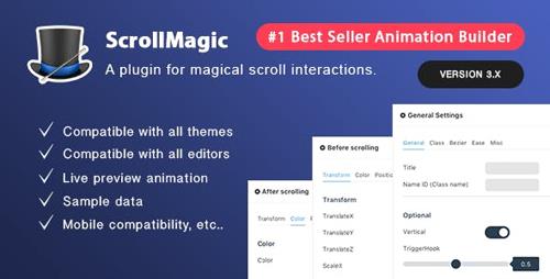 CodeCanyon - Scroll Magic Wordpress v3.6 - Scrolling Animation Builder Plugin - 19418234