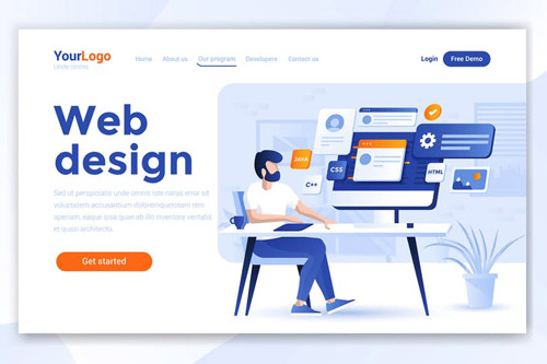 Landing page template of Web Design