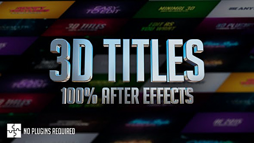 3D Titles - No Plugins - Project for After Effects (Videohive)
