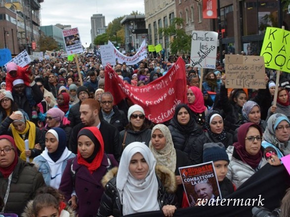 В Монреале миновал марш протеста против закона о заказе благочестивой одежды