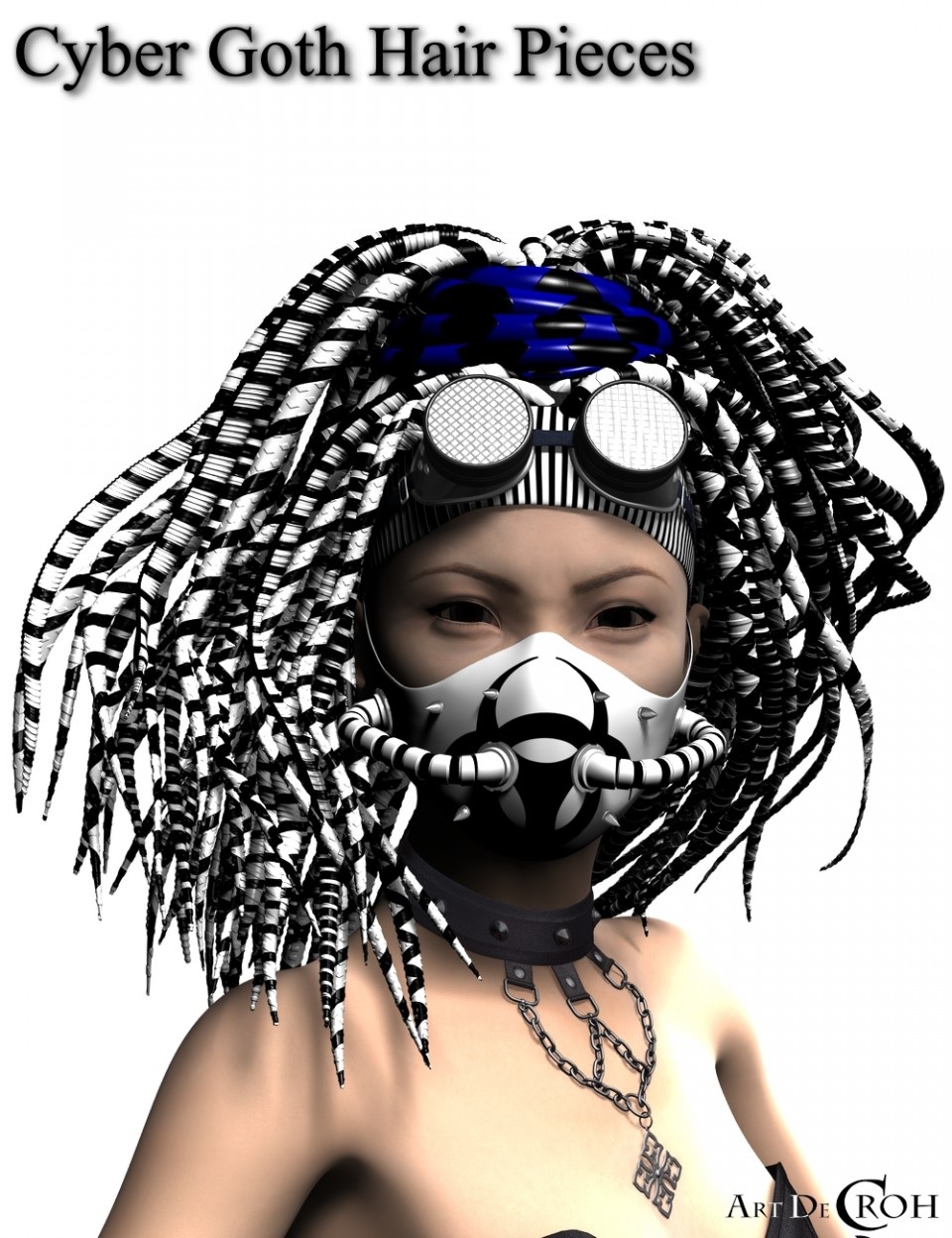 Cyber Goth Hair Pieces for Genesis 8 Female(s)