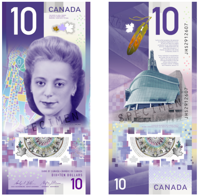 Канадские 10 долларов признаны самой прекрасной купюрой 2018 года