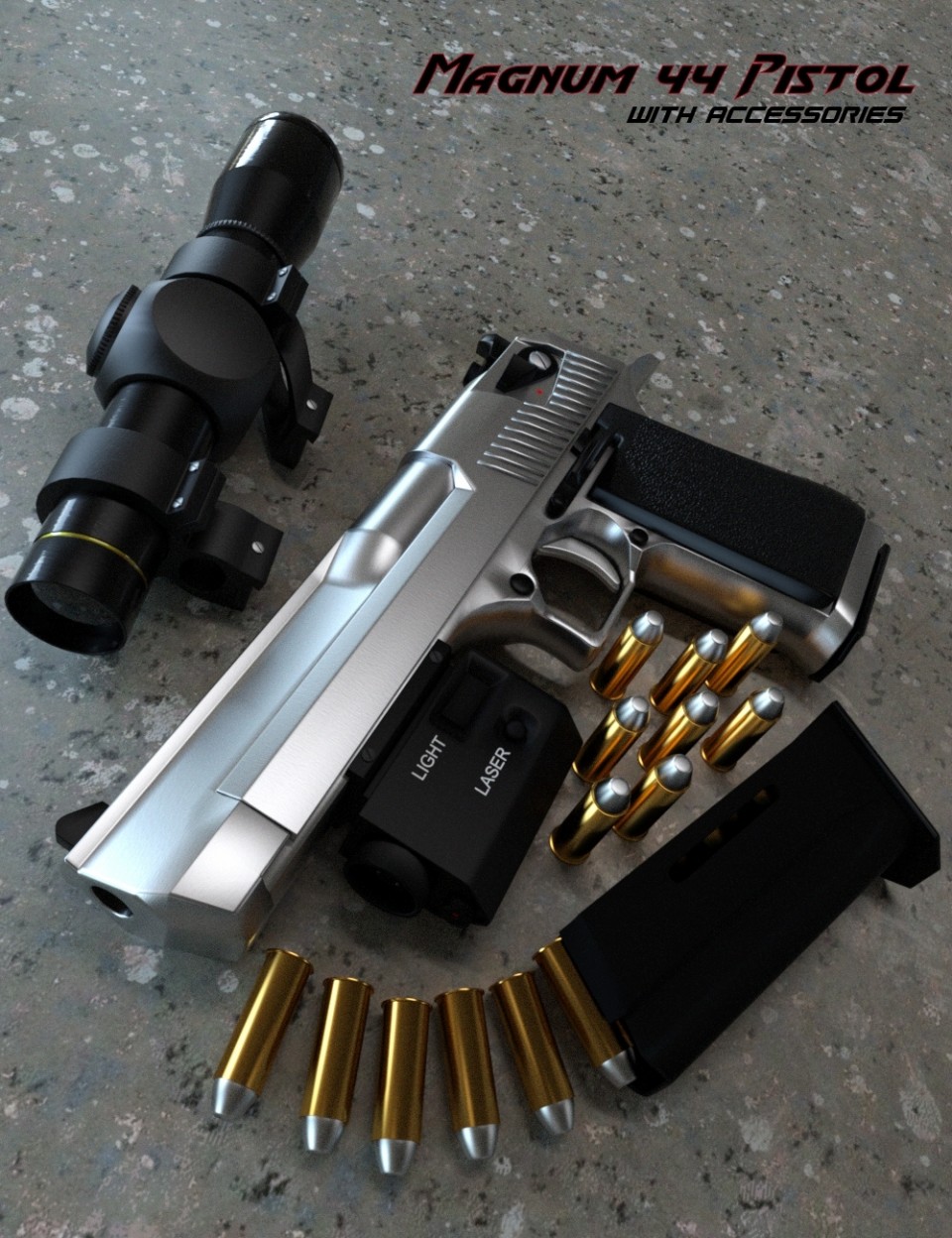 Magnum 44 Pistol with Accessories