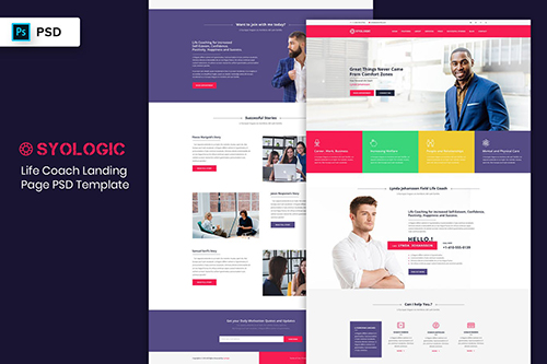 Life Coach - Landing Page PSD Template
