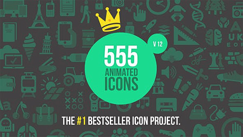 555 Animated Icons V12 - Project for After Effects (Videohive)