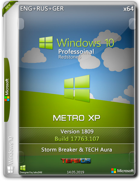 Windows 10 Pro x64 RS5 1809 Metro XP by Storm Breaker & TECH Aura (ENG+RUS+GER)