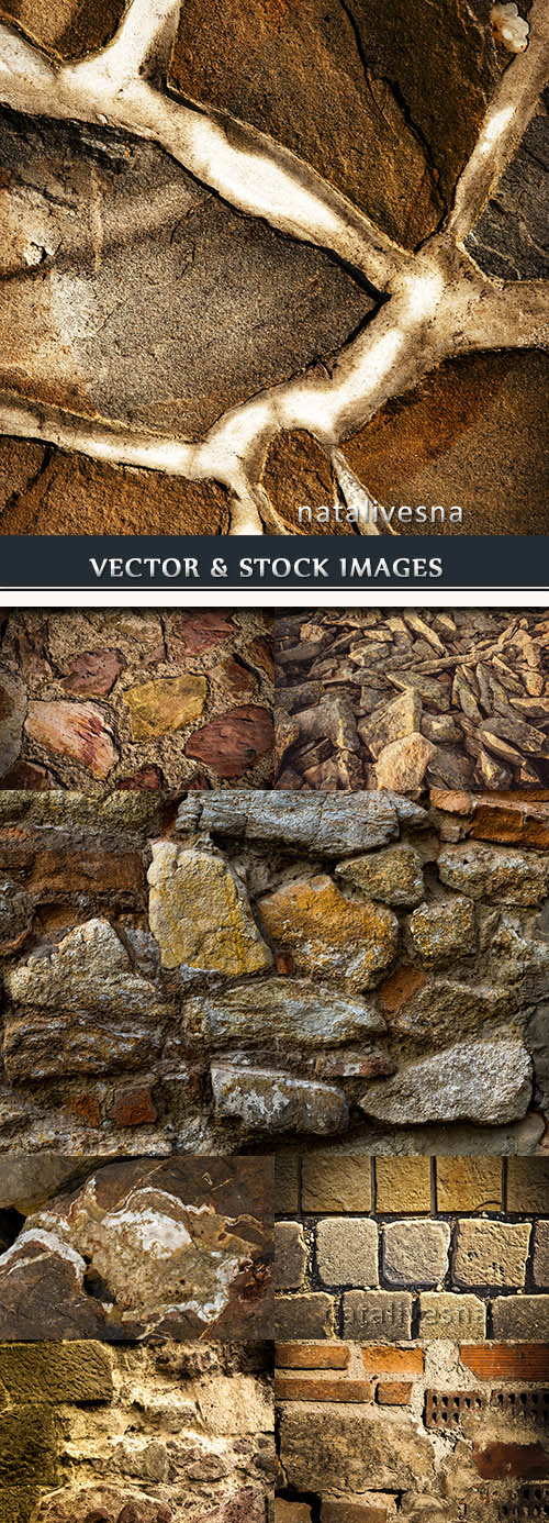 Old brick and stone wall grunge background