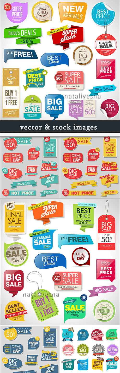 Special offer tags and sale banner templates design
