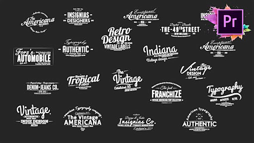 Vintage Typography Pack 26 Animated Badges | Mogrt - After Effects & Premiere Pro Template (Videohive)