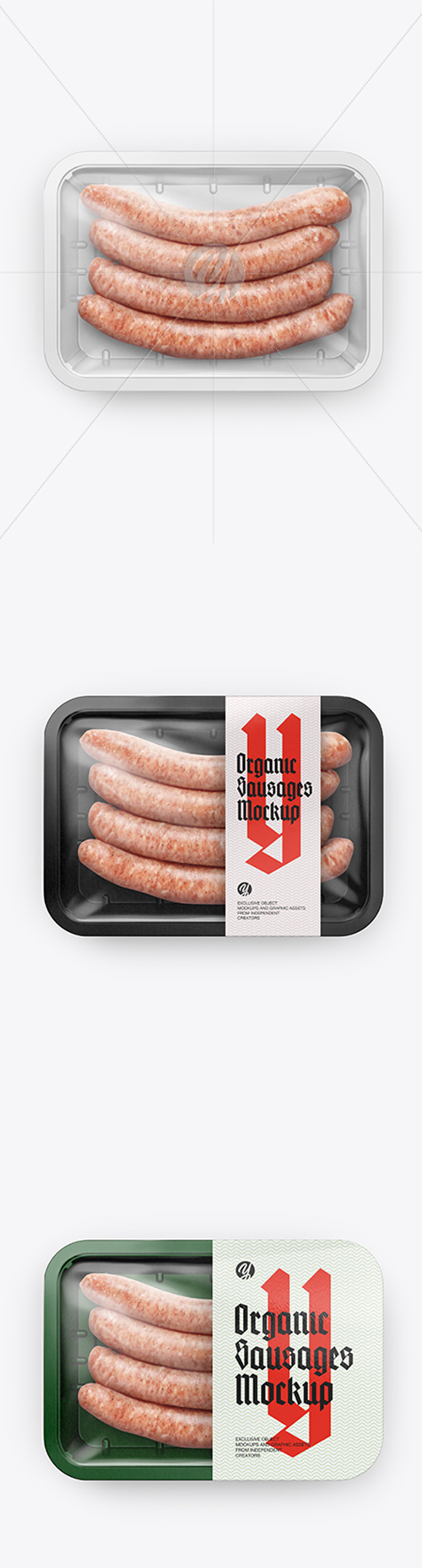 Plastic Tray With Sausages Mockup 38566 TIF