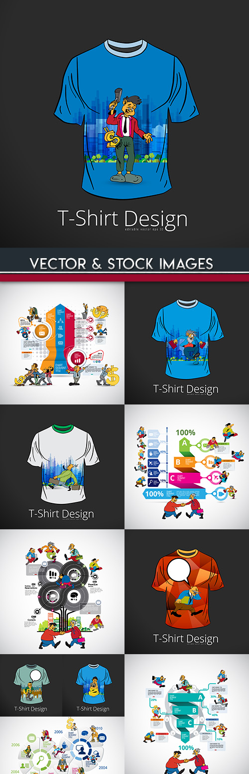 Design model of t-shirt with infographics elements