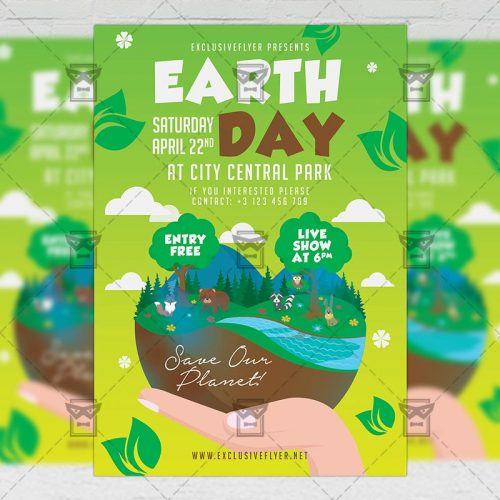 PSD Seasonal A5 Template - Mother Earth Day Celebration Flyer