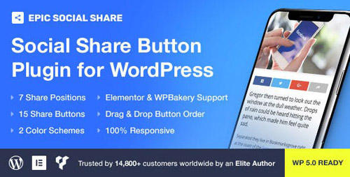 CodeCanyon - Epic Social Share Button for WordPress & Add Ons for Elementor & WPBakery Page Builder v1.0.0 - 23979971