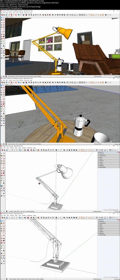 SketchUp Pro Modeling a Lamp