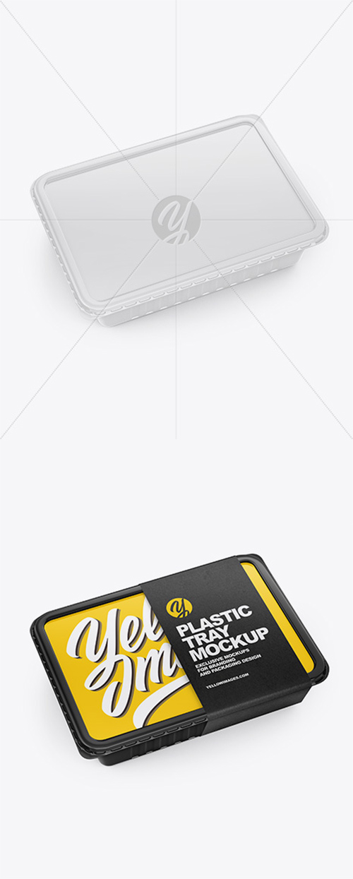 Plastic Tray with Paper Label Mockup 38403 TIF
