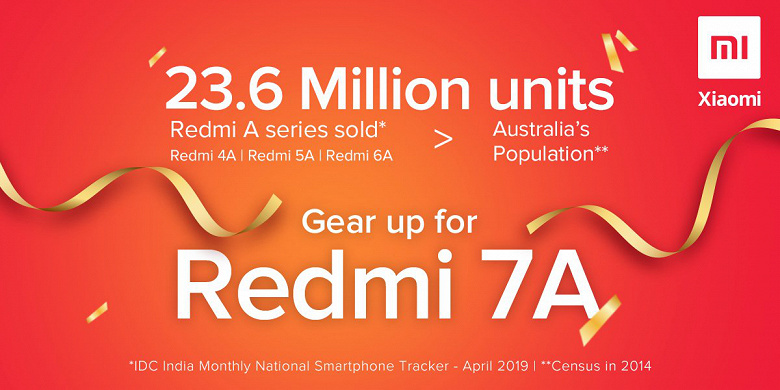В ожидании Redmi 7A. Торговли Redmi 4А, Redmi 5А и Redmi 6А превысили 23 млн единиц