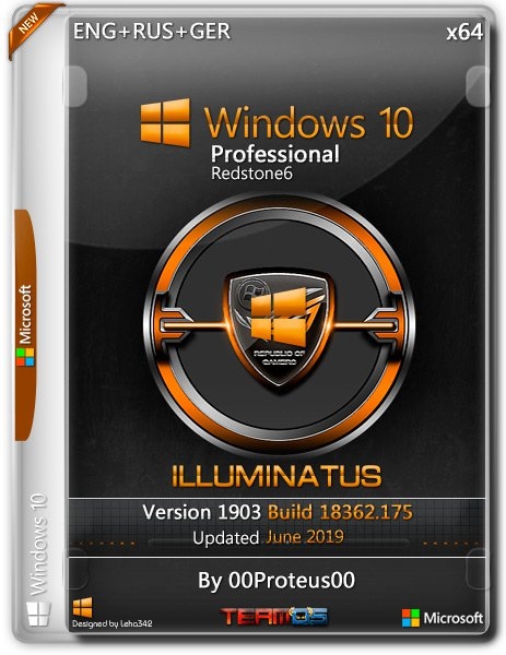 Windows 10 Pro 18362.175 Illuminatus by 00Proteus00 (x64) (2019) =Eng/Rus/Ger=