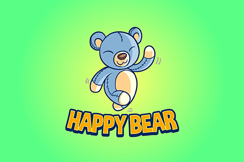 Happy Bear - Bear Doll Mascot Vector Logo