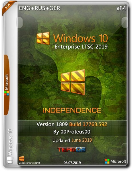 Windows 10 Enterprise LTSC 1809 Independence by 00Proteus00 (x64) (2019) =Eng/Rus/Ger=
