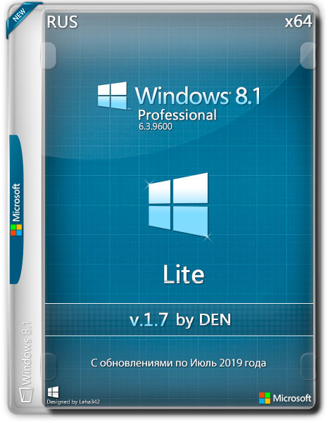 Windows 8.1 Pro x64 Lite v.1.7 by Den (RUS/2019)