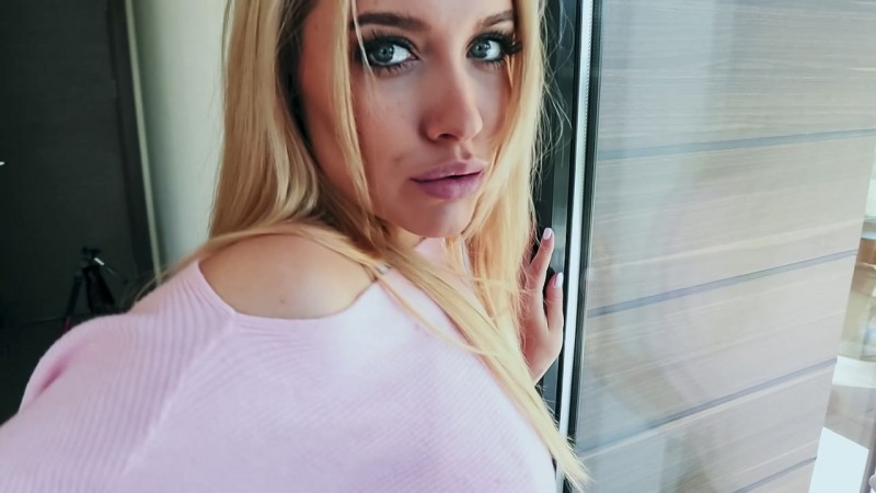 Kristina Sweet - Gorgeous Chick In Pink Sweater Deepthroats A Cock And Gets Fucked On Balcony (2019/SD)