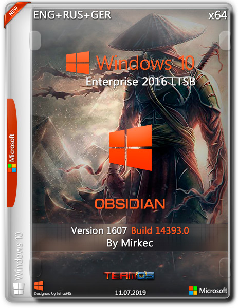 Windows 10 Enterprise 2016 LTSB x64 Obsidian by Mirkec (ENG+RUS+GER/2019)