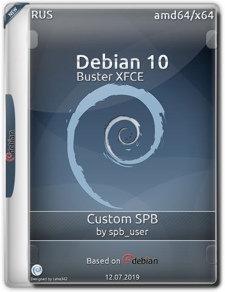 Debian 10 Buster XFCE x64 Custom SPB (RUS/2019)