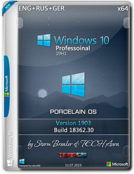 Windows 10 Pro Porcelain OS by SB & Aura (x64) (2019) (Eng/Rus/Ger)