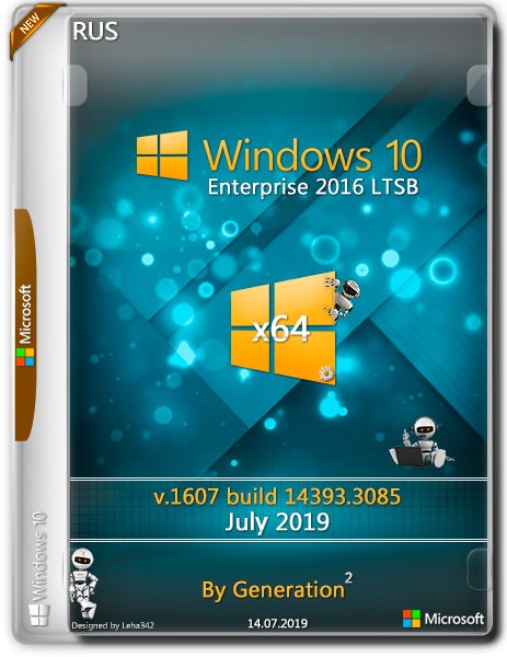 Windows 10 Enterprise LTSB x64 14393.3085 July 2019 by Generation2 (RUS)