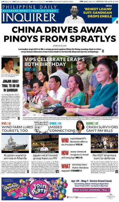 Philippines Daily Inquirer April 21 (2017)